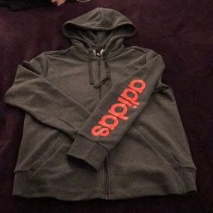 Gray Adidas zip up hoodie